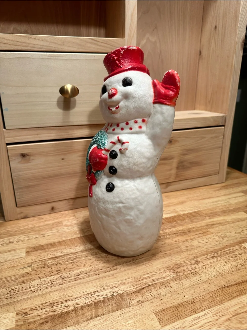 Vintage Tabletop Snowman Blow Mold